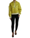 Dolce & Gabbana Yellow Nylon Quilted Hooded Pullover Jacket In Yellow