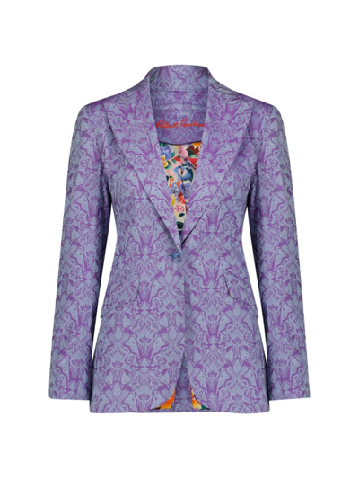Robert Graham Women's Penelope Cotton Geometric Blazer In Lilac