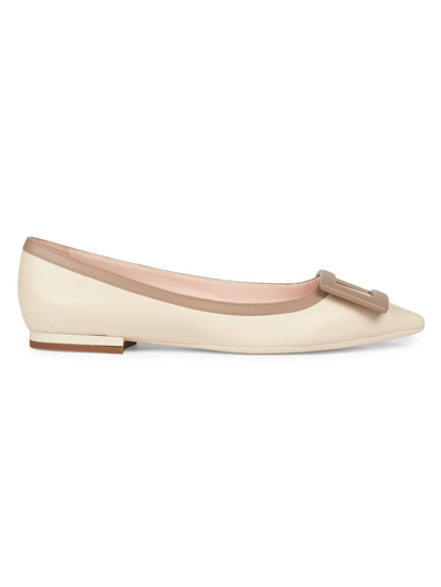 Roger Vivier Women's Gommettine Leather Ballet Flats In Beige