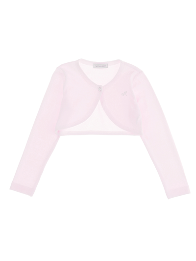 Monnalisa Kids'   Shaved Crepe Cardigan In Rosa Fairy Tale
