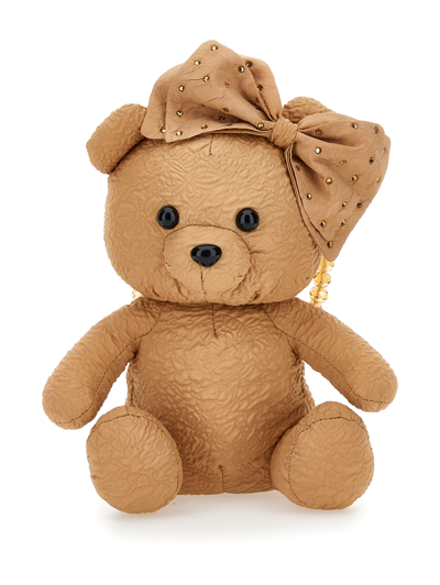 Monnalisa Teddy Bear Handbag In Beige