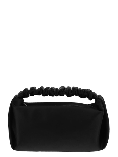 Alexander Wang Scrunchie Mini Satin Shoulder Bag In Black