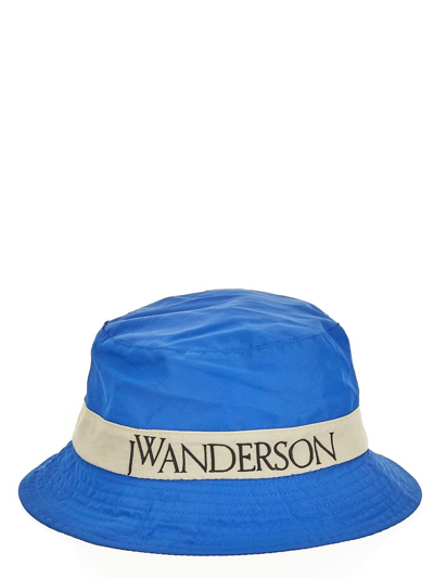 Jw Anderson Logo刺绣同色系缝线渔夫帽 In Blue,white
