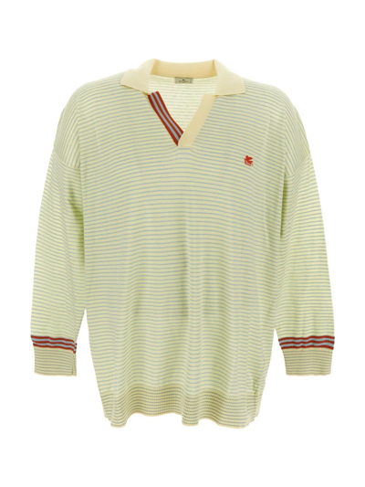 Etro Logoed Polo In Yellow