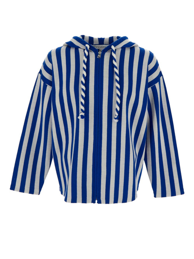 Jw Anderson Striped Sweater In White