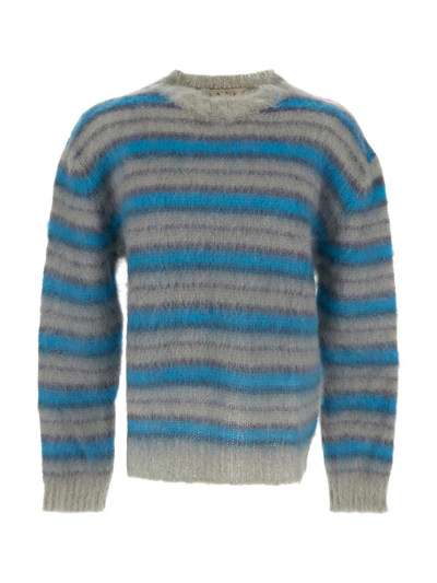 Marni Long Sleeved Striped Knit Jumper In Multicolor