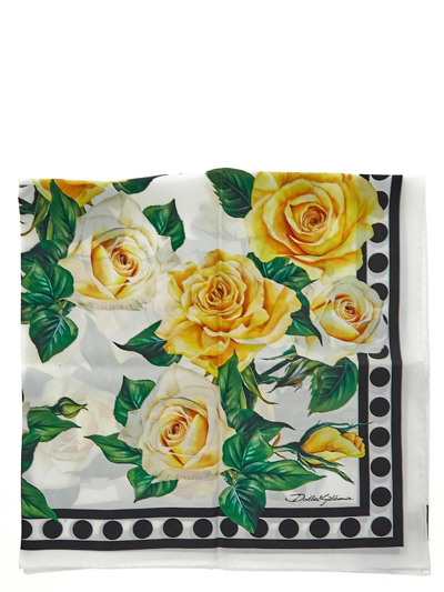 Dolce & Gabbana Silk Foulard In Rosegialle