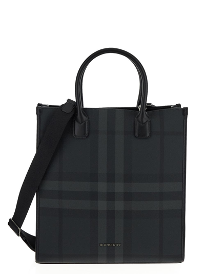 Burberry Slim Vertical Denny Tote In Grey