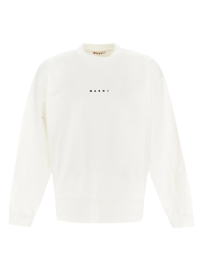Marni Logo Sweatshirt In White