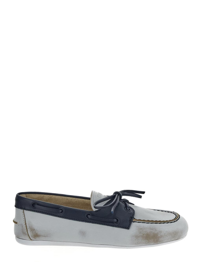 Miu Miu Unlined Bleached Loafers In Multicolor