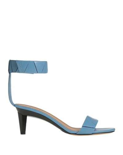 Isabel Marant Woman Sandals Pastel Blue Size 10 Calfskin In Blue