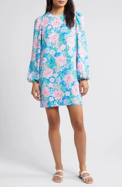 Lilly Pulitzer Alyna Long Sleeve Shift Dress In Multi Spring In Your Step