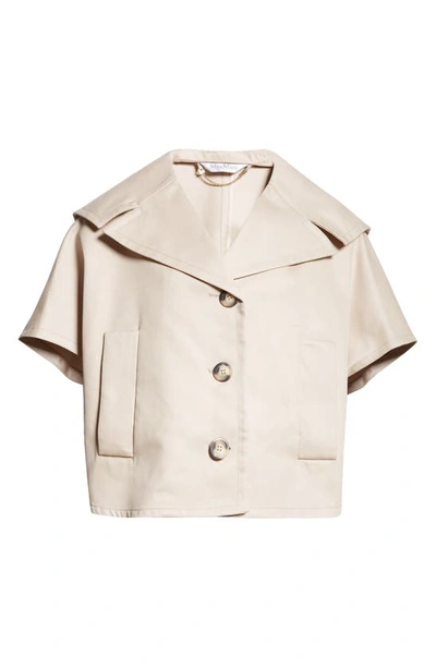 Max Mara Canossa Doppio Gabardine Cream Cape In Sand