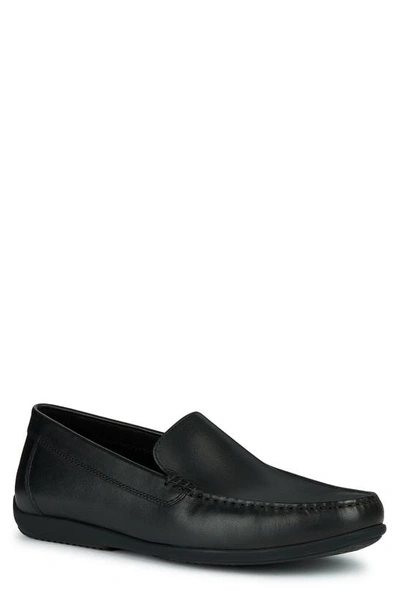 Geox Ascanio Leather Loafer In Black