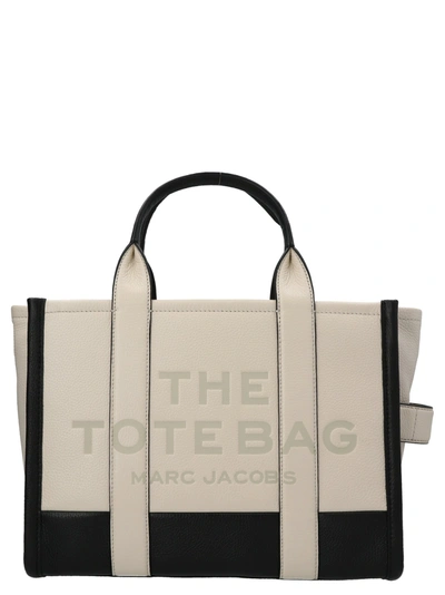 Marc Jacobs The Colorblock Medium Tote Shopping Bag In White/black