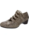 Bella Vita Posie Ii Womens Animal Print Almond Toe Lace-up Heels In Grey