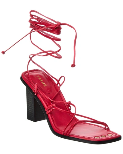 Frame Le Doheny Leather Sandal In Red