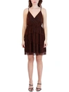 BCBGENERATION WOMENS METALLIC MINI COCKTAIL AND PARTY DRESS