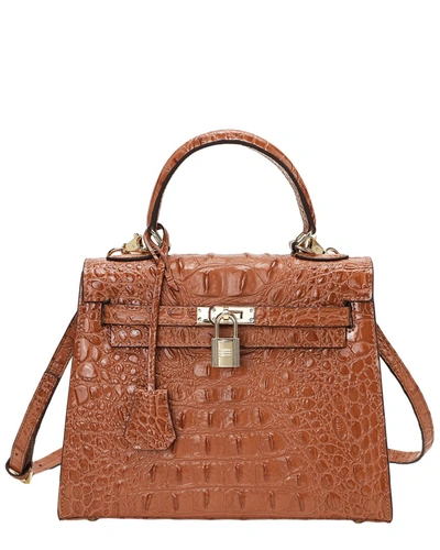 Tiffany & Fred Paris Leather Satchel In Brown