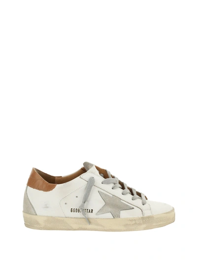 Golden Goose Superstar Leather Sneakers With Logo Patch In White