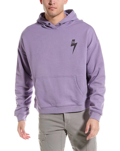 Hudson Men's Cropped French Terry Hoodie In Purple