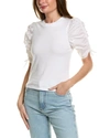FRAME RUCHED TIE SLEEVE T-SHIRT