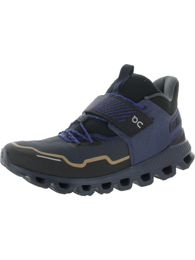 On Running Cloud Hi Edge Defy Mens Trails Durable Hiking Boots In Blue