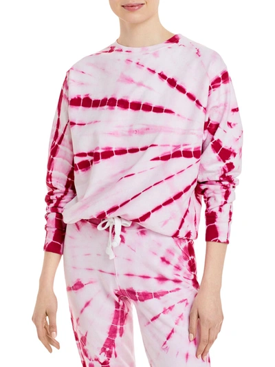 Aqua Womens Cotton Tie-dye Sweater In Pink