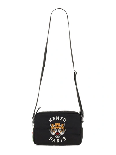 Kenzo " Varsity" Embroidered Shoulder Bag In Black
