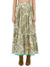 Etro Tiered Paisley Print Long Skirt With Ruffled Hems In Multicolour