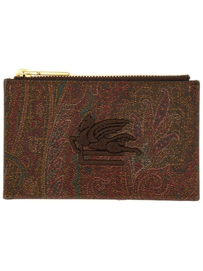 Etro Paisley Print Card Case In Multicolour