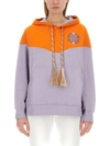 Etro Logo Embroidered Hooded Sweatshirt With Kangaroo Pocket In Multicolour