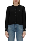 Maison Kitsuné Baby Fox-patch Cardigan In Black