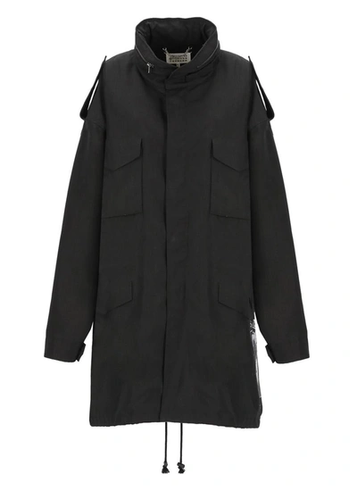 Maison Margiela Coat With Zip In Black