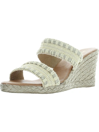 ANDRE ASSOUS NOLITA RAFFIA WOMENS ESPADRILLE SLIP ON WEDGE SANDALS