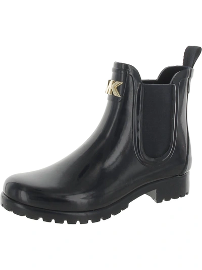 Michael Michael Kors Sidney Womens Round Toe Pull On Rain Boots In Black