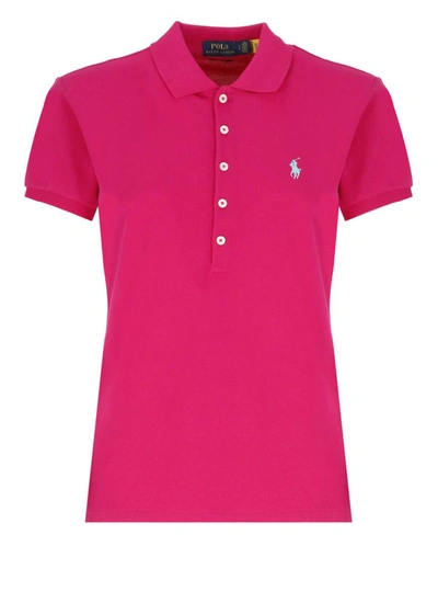 Ralph Lauren 5 Button Polo Shirt In Fuchsia