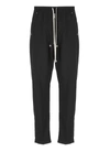 Rick Owens Straight Leg Trousers Eyelet Accents In Black