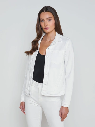 L Agence Shuri Denim Jacket In Blanc