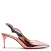 CHRISTIAN LOUBOUTIN HOT CHICK 70 METALLIC PATENT SLINGBACKS