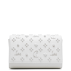 Christian Louboutin Paloma Clutch In Leather With Loubinthesky Spikes In Bianco