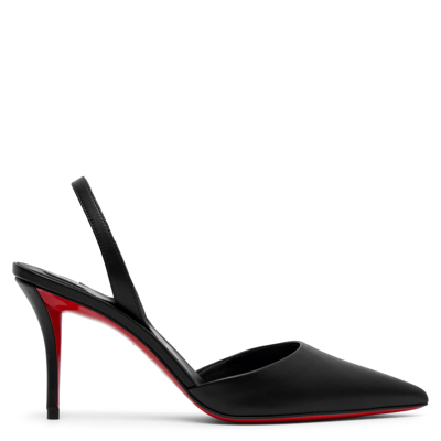 Christian Louboutin Apostropha Leather Slingback Red Sole Pumps In Black