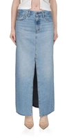 Levi's Levis Womens Please Hold Faded-wash Mid-rise Denim Maxi Skirt In Light Blue
