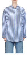 Denimist Button Front Shirt Wide Blue Stripe