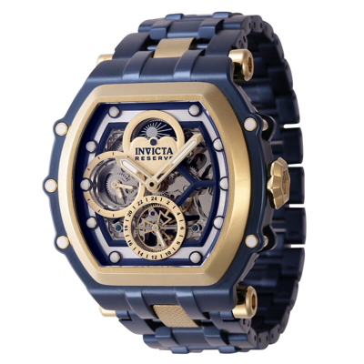 Pre-owned Invicta Reserve Automatic Men's Watch - 52.5mm, Gold, Dark Blue 44447