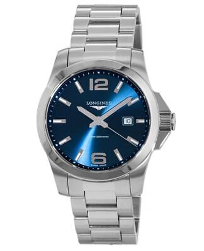 Pre-owned Longines Conquest Quartz Blue Dial Steel Men's Watch L3.760.4.96.6