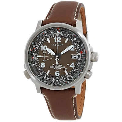 Pre-owned Citizen Eco-drive Promaster Sky Perpetual World Time Brown Dial Men's Watch