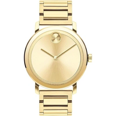 Pre-owned Movado 3600795 Men's Bold Evolution Thin Gold-tone Dial Quartz Watch