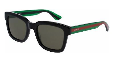 Pre-owned Gucci Gg0001sn-002-52 Black/green/green