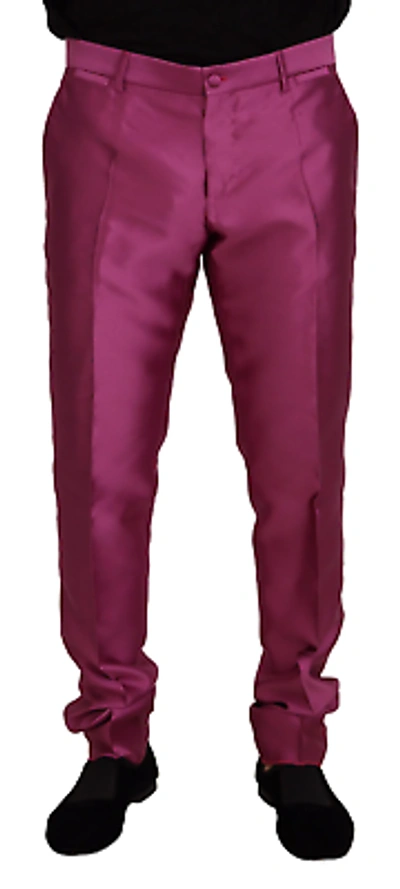 Pre-owned Dolce & Gabbana Elegant Slim Fit Formal Dress Pants In Pink